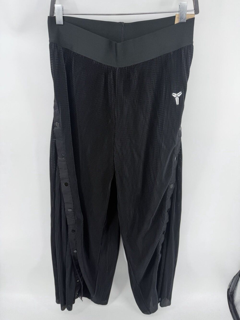 Nike Kobe Womens Pleated Tear away Pants Black Sz L Baggy Y2K $130 #P